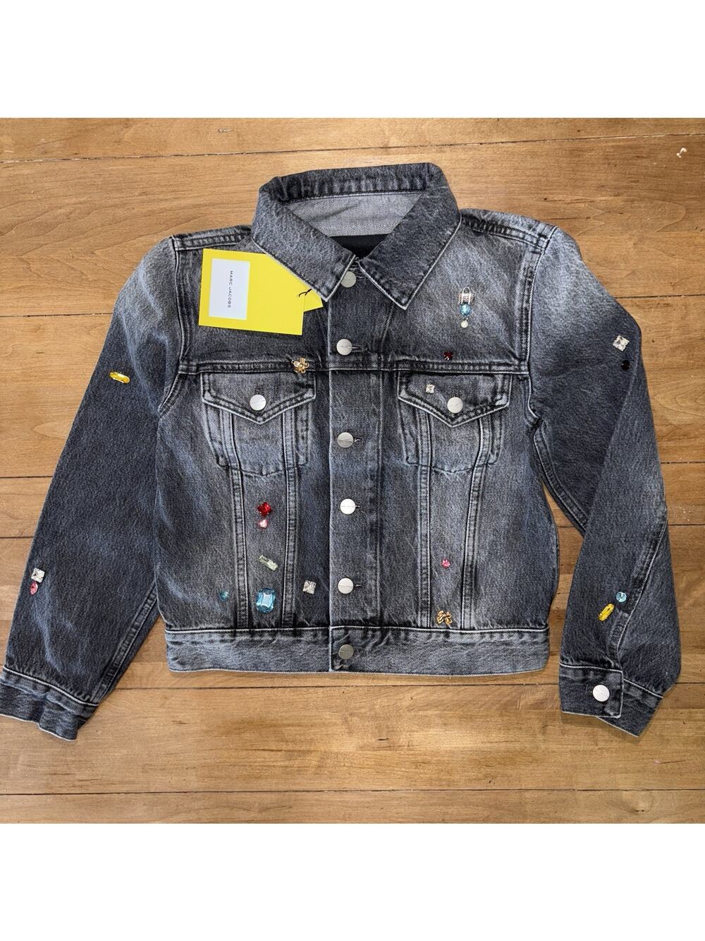 Marc Jacobs Charm Shrunken Trucker Jacket NWT Runway MSPR $395 Jewel Stud SZ S/P